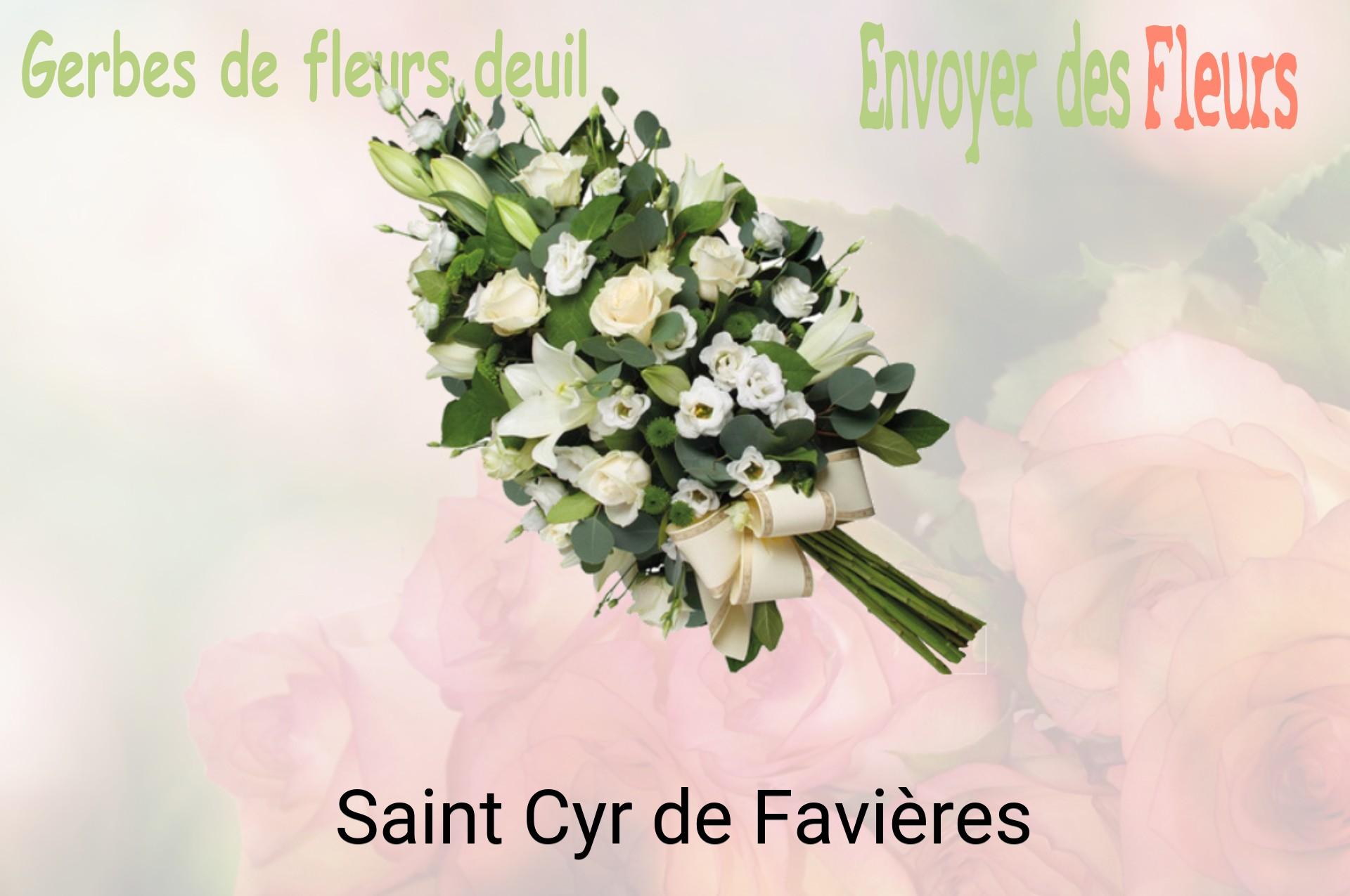 Gerbe de fleurs de deuil livrée à Saint-Cyr-de-Favières